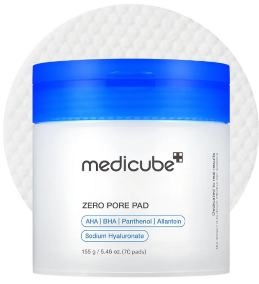 Medicube Zero Pore Pads 2.0, almohadillas de tóner facial de doble textura para exfoliación y cuidado de poros con 4.5% de ácido láctico AHA y 0.45% ácido salicílico BHA, ideal para todo tipo de piel